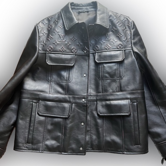 Louis Vuitton Men’s Monogram Leather Trucker Jacket - Picture 2 of 5